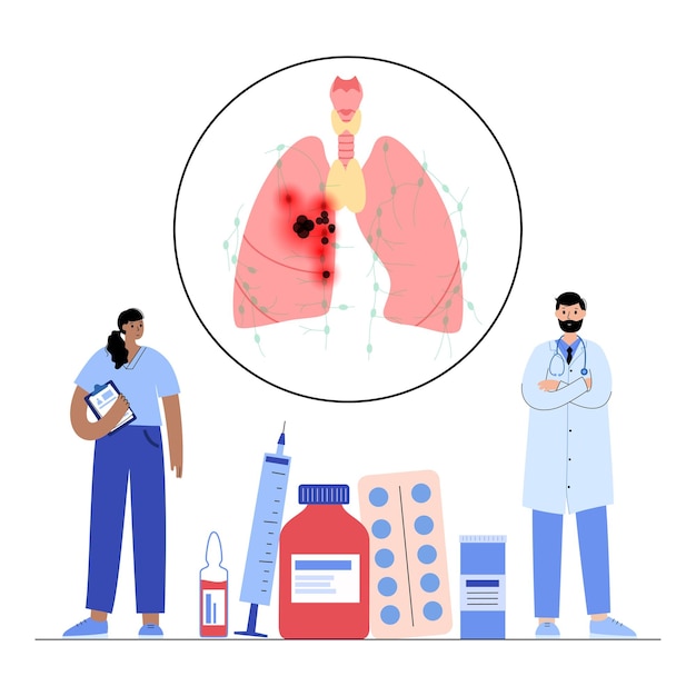 Vector lungs cancer disease