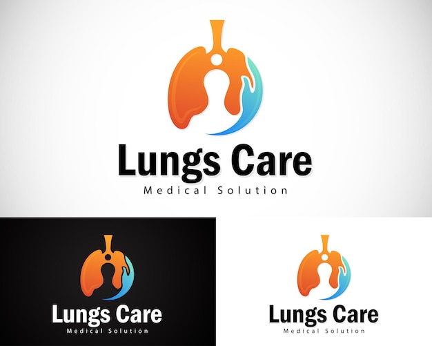 Vector lungs care logo creative design concept health