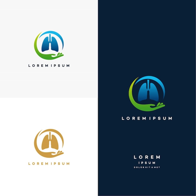 Lungs Care logo designs vector, Lungs logo template, design concept, logo, logotype element for template