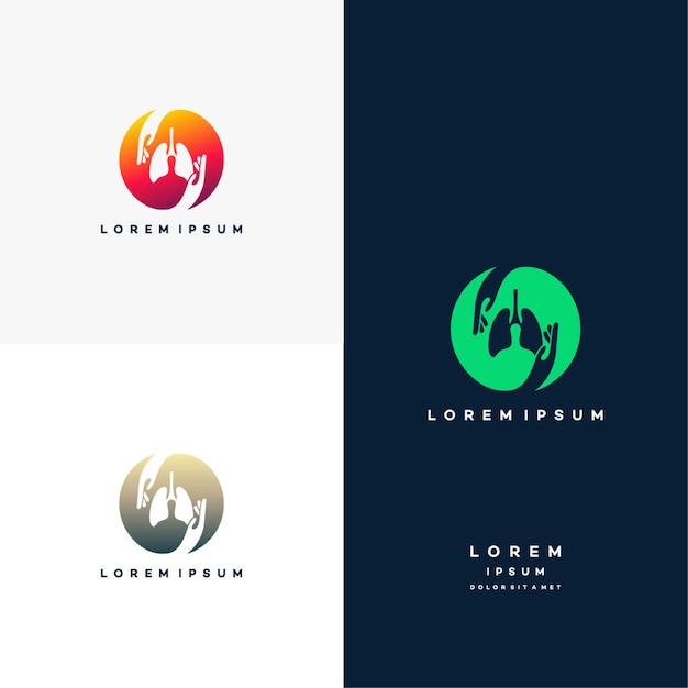 Lungs Care logo designs vector, Lungs logo template, design concept, logo, logotype element for template