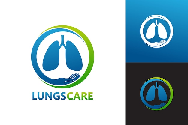 Lungs care logo template design vector, emblem, design concept, creative symbol, icon