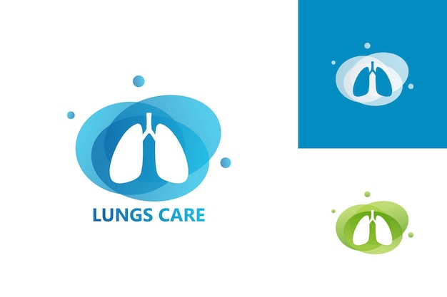 Cura dei polmoni logo template design vector, emblem, design concept, creative symbol, icon