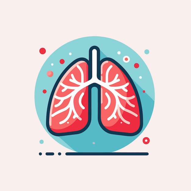 lungs cartoon icon illustration education object icon concept