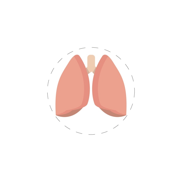 Lungs colorful vector flat icon