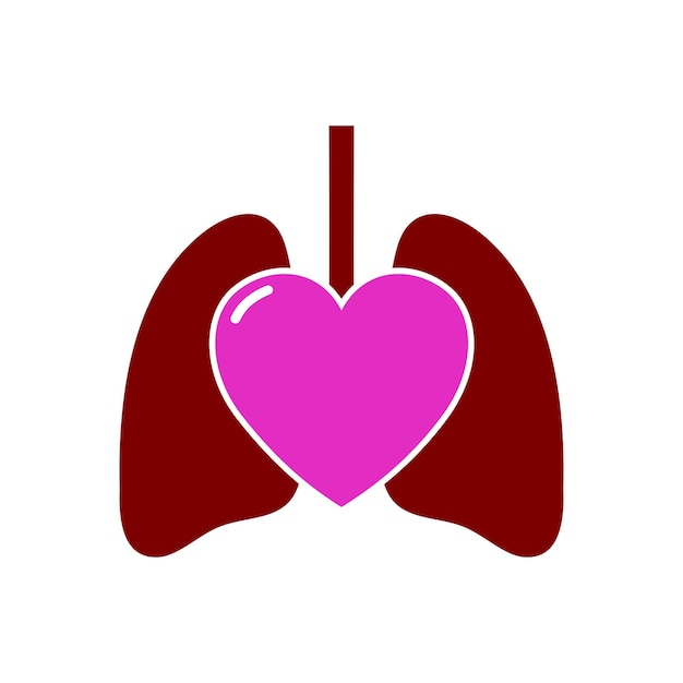 Vector lungs heart vector logo