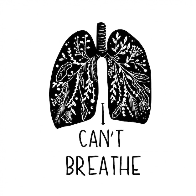 Vector lungs, i can breathe quote, illustration.