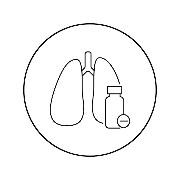 Lungs linear icon Medicine pulmonology