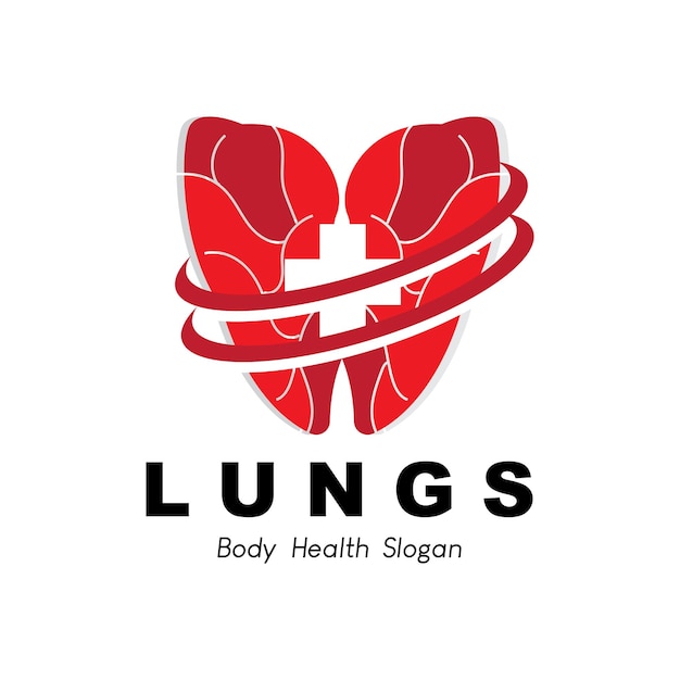 Lungs logo design body organ health care vector illustration