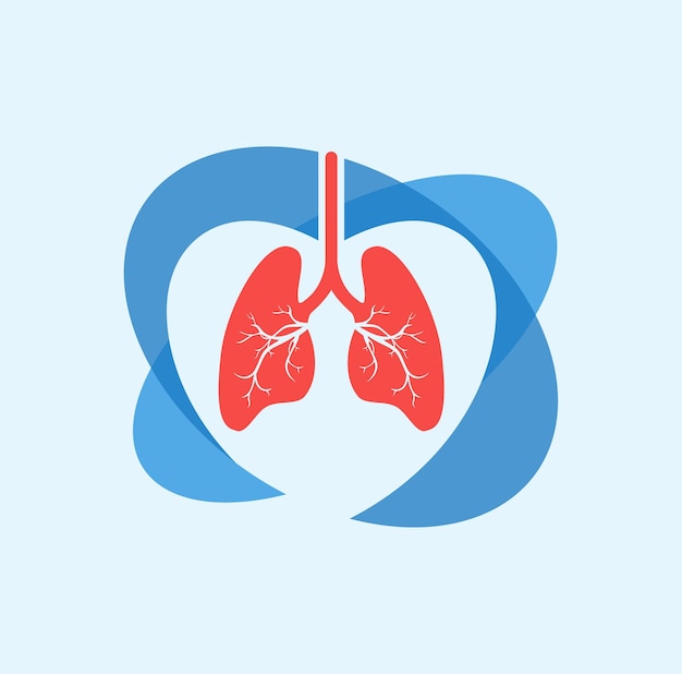 Vector lungs logo design illustration