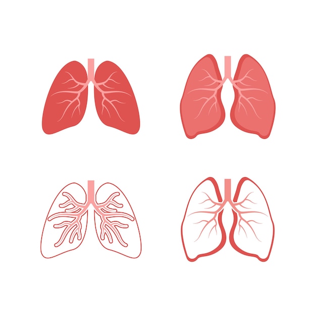 Lungs logo icon design template vector