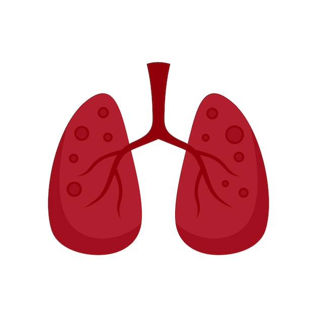 Lungs measles icon Flat illustration of lungs measles vector icon isolated on white background