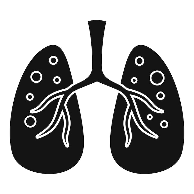 폐 홍역 아이콘 흰색 배경에 고립 된 웹 디자인을 위한 폐 홍역 벡터 아이콘의 간단한 그림