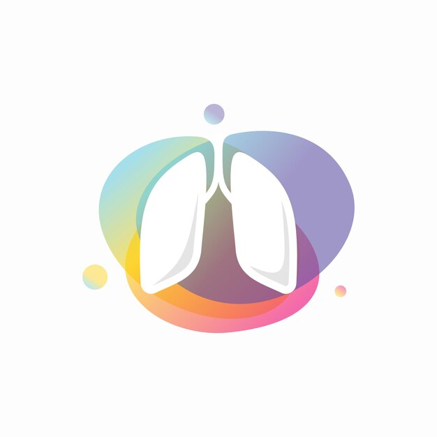 Progettazione del modello di logo medico dei polmoni Vettore Premium
