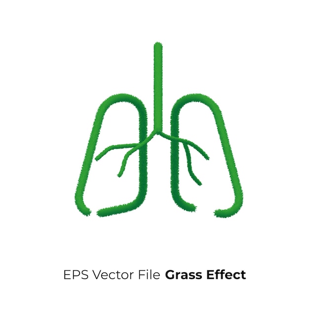 Vector lungs symbol eps vector grass effect