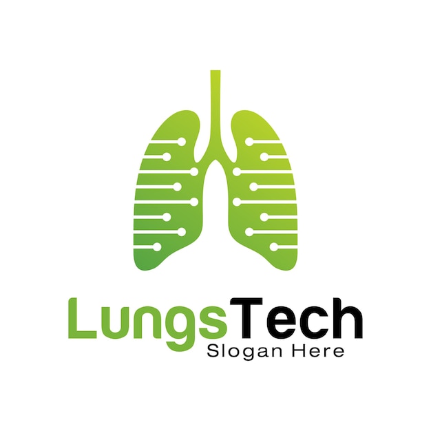Шаблон дизайна логотипа технологии легких