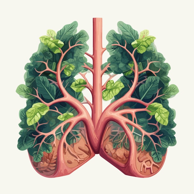 ベクトル 白い背景の肺ベクトル