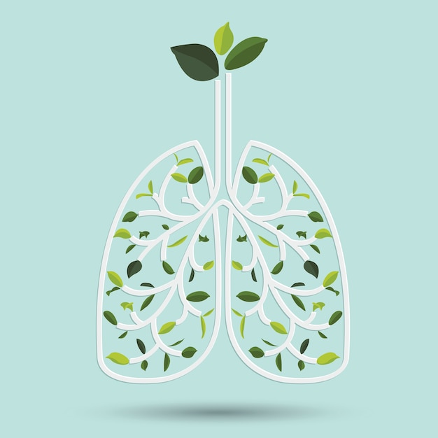 Lungs with Green leaf