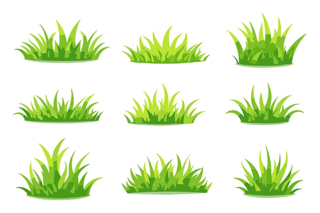 Lush Grass Vector Design Set (Vectorontwerpset voor weelderig gras)
