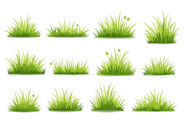 Lush Grass Vector Design Set (Vectorontwerpset voor weelderig gras)