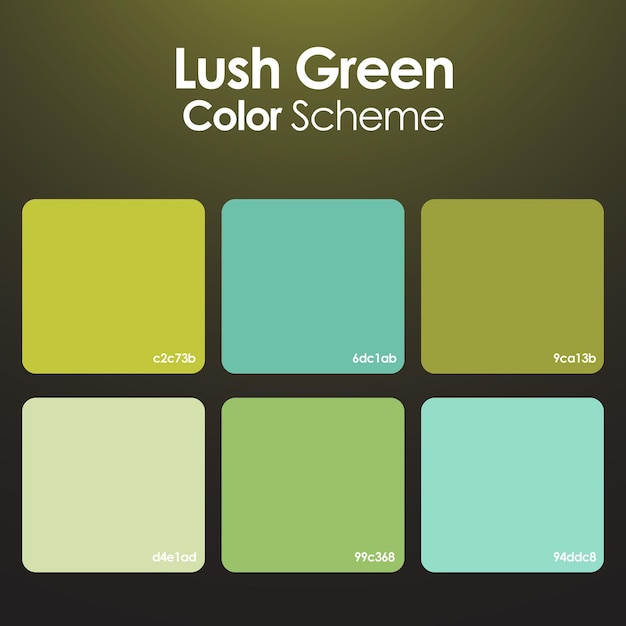 Vector lush green color palette