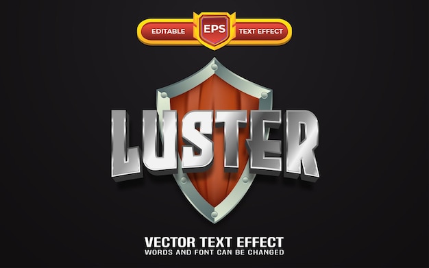 Luster 3d logo editable text effect with silvers style