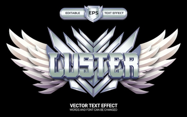 Vector luster badge with editable text effect