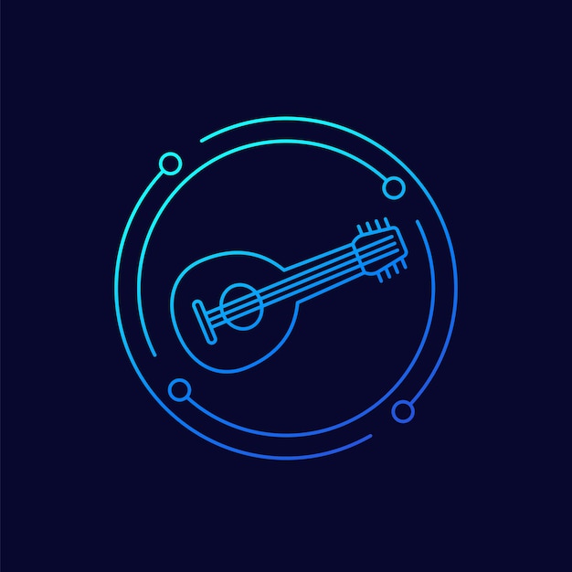 lute icon linear vector design