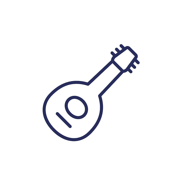 Vector lute line icon on white