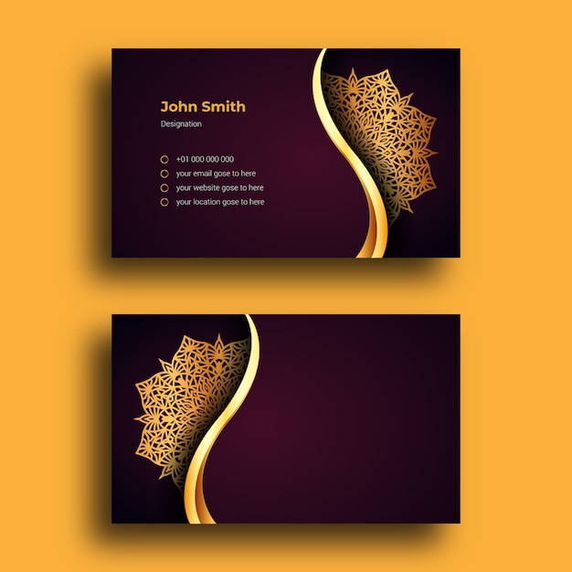 Luury Business Card Template with Luxury Mandala Ornamental