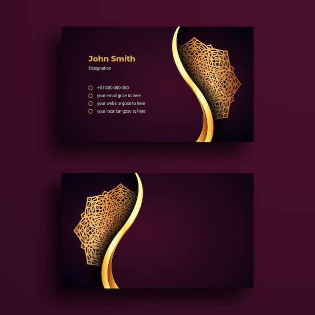 Luury business card template with luxury mandala ornamental