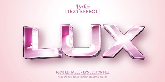 Lux text shiny rose golden color style editable text effect