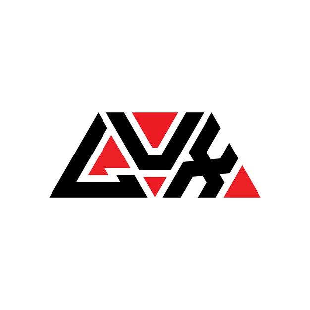 LUX triangle letter logo design with triangle shape LUX triangle logo design monogram LUX triangle vector logo template with red color LUX triangular logo Simple Elegant and Luxurious Logo LUX