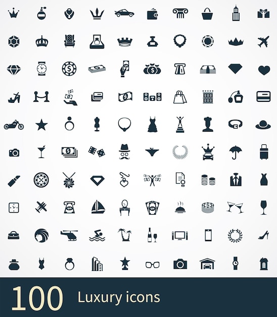 Vector luxe 100 iconen universele set