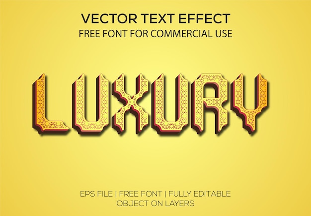 Luxe 3d vector bewerkbaar teksteffect met gouden kleur
