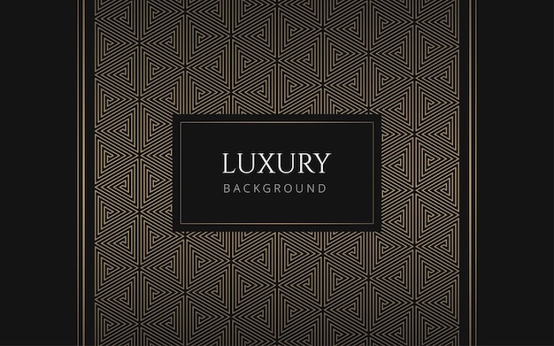 Vector luxe abstract zwart en goud driehoekspatroon formeel premium achtergrondsjabloon voor uitnodiging