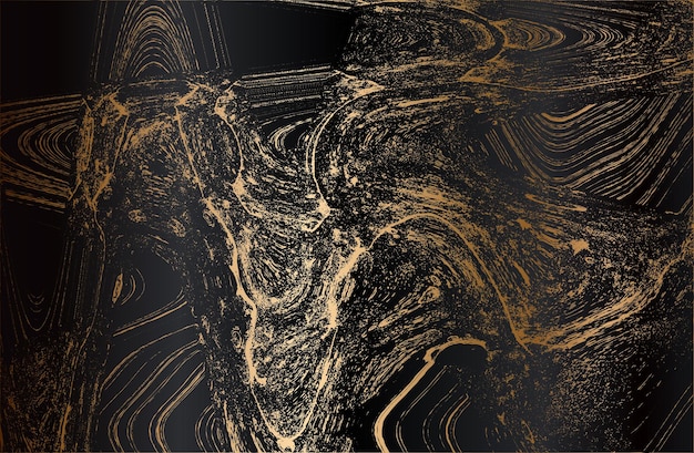 Luxe abstracte vloeiende kunst zwart gouden marmeren textuur metalen gradiënt achtergrond Vector illustratie