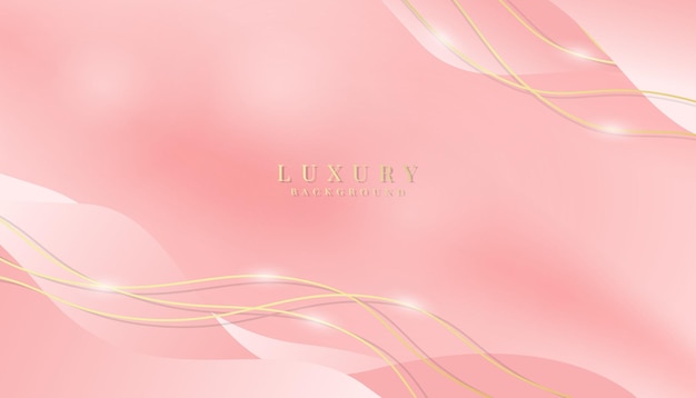 Luxe achtergrond abstracte bochten roze en gouden kleuren voor zakelijke banners sieraden advertenties