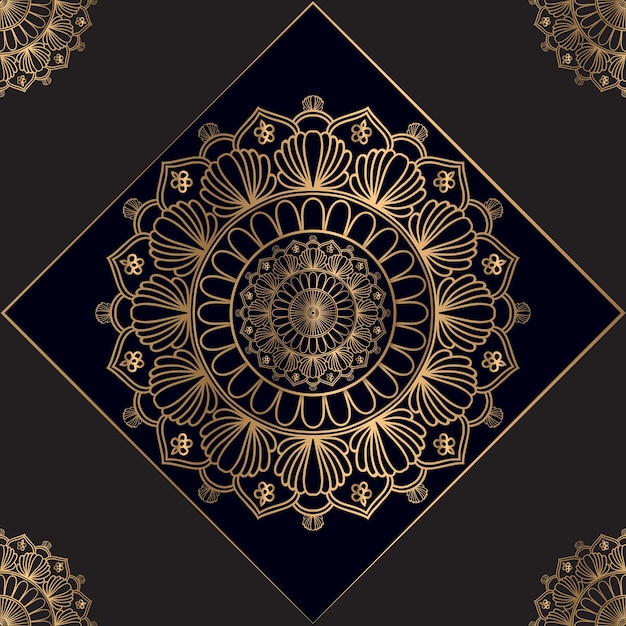 Luxe achtergrond vector islamitische paisley mandala koninklijk patroon kaart sjabloon Etnisch ontwerp