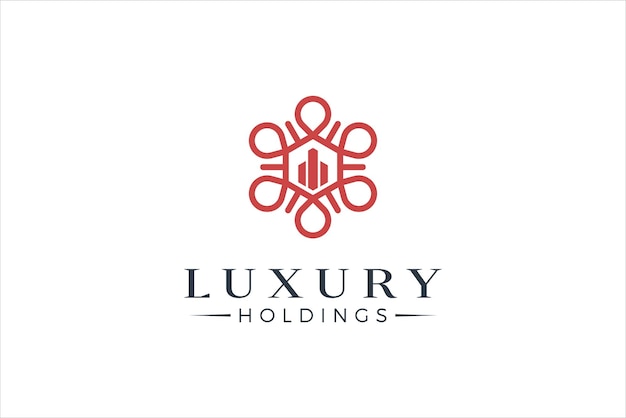 Luxe appartement logo ontwerp onroerend goed mandala decoratie pictogram symbool