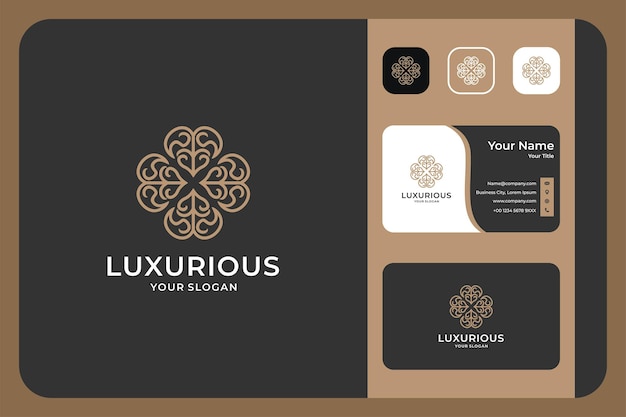 Luxe beauty line art logo-ontwerp en visitekaartje