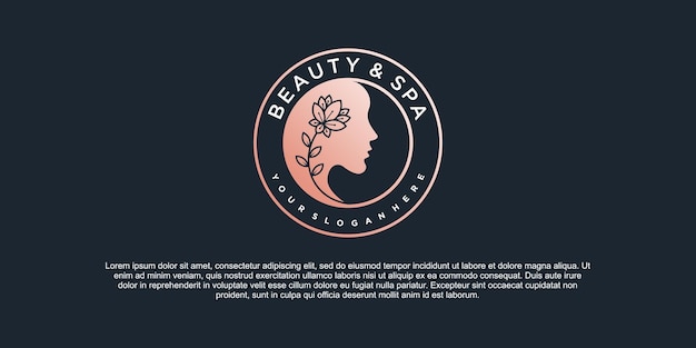 Luxe beauty spa vrouw logo ontwerpsjabloon met moderne embleemstijl premium vector deel 4