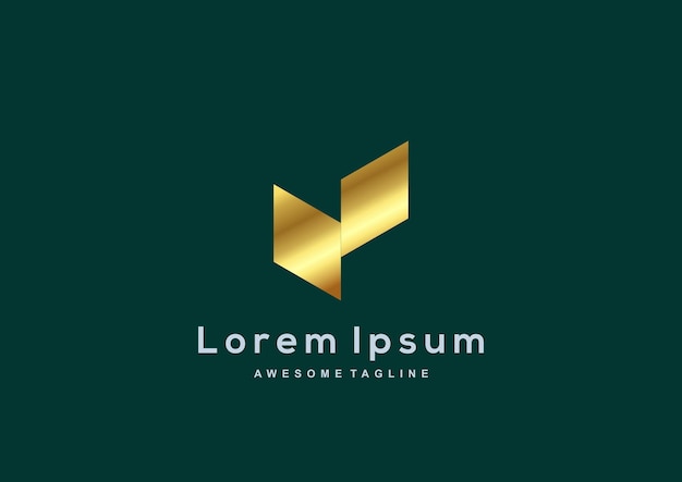 Luxe bedrijf gouden kleur logo sjabloon