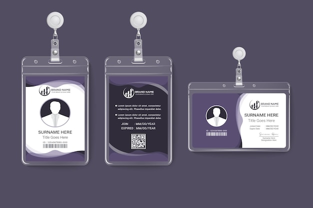 luxe bedrijf Verticale en horizontale ID-kaart Template design