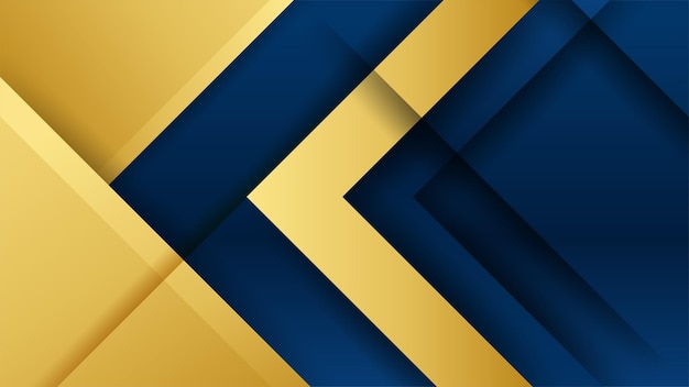 Luxe blauwe gouden achtergrond elegante zakelijke presentatiebanner vectorillustratie