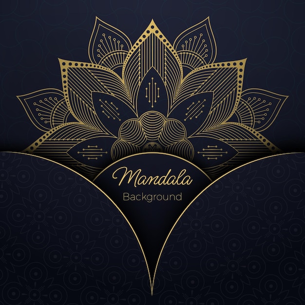 Luxe bloemen en decoratieve mandala achtergrond met gouden kleur voor print en decoratie.