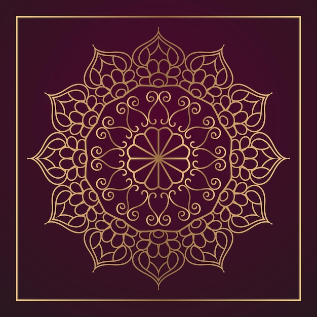 Luxe bloemen- en mandala-ontwerpachtergrond