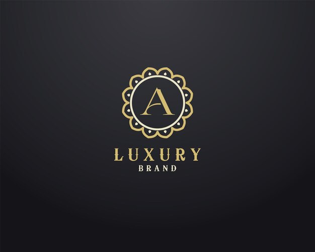 Vector luxe brief een monogram vector logo ontwerp mandala en ornamentele logo