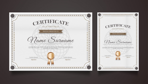 Luxe certificaatsjabloon met vintage ornamenten