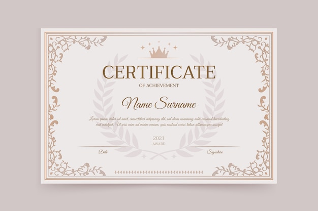 Vector luxe certificaatsjabloon