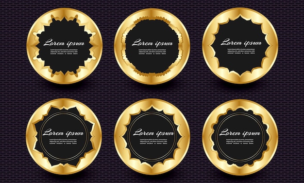Vector luxe cirkel badge label collecties set